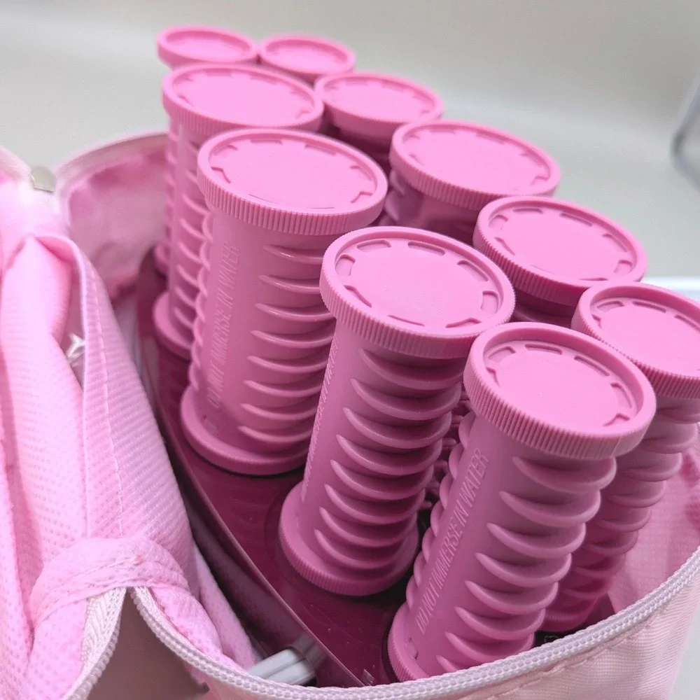 Conair Compact 10 Hot Rollers Pink Travel Hair Styling Set HS54ALD - Tested